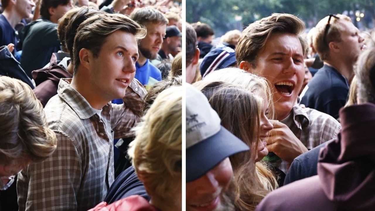 Denmark's Crown Prince Christian, 19, parties with friends at popular music festival