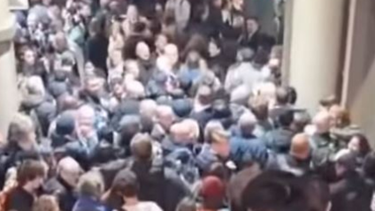 ‘What country is this?': Huge crowds descend on Melbourne train platform