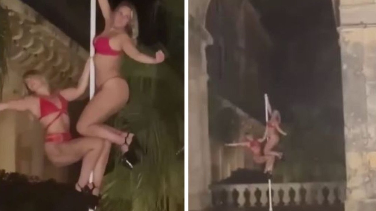 Five women in hot water after pole dancing stunt at Greek palace goes viral