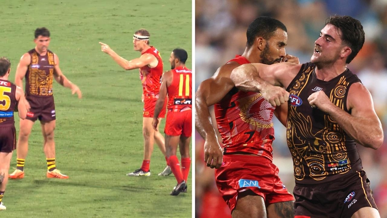 Gold Coast defender's gesture raises eyebrows as tempers boil over