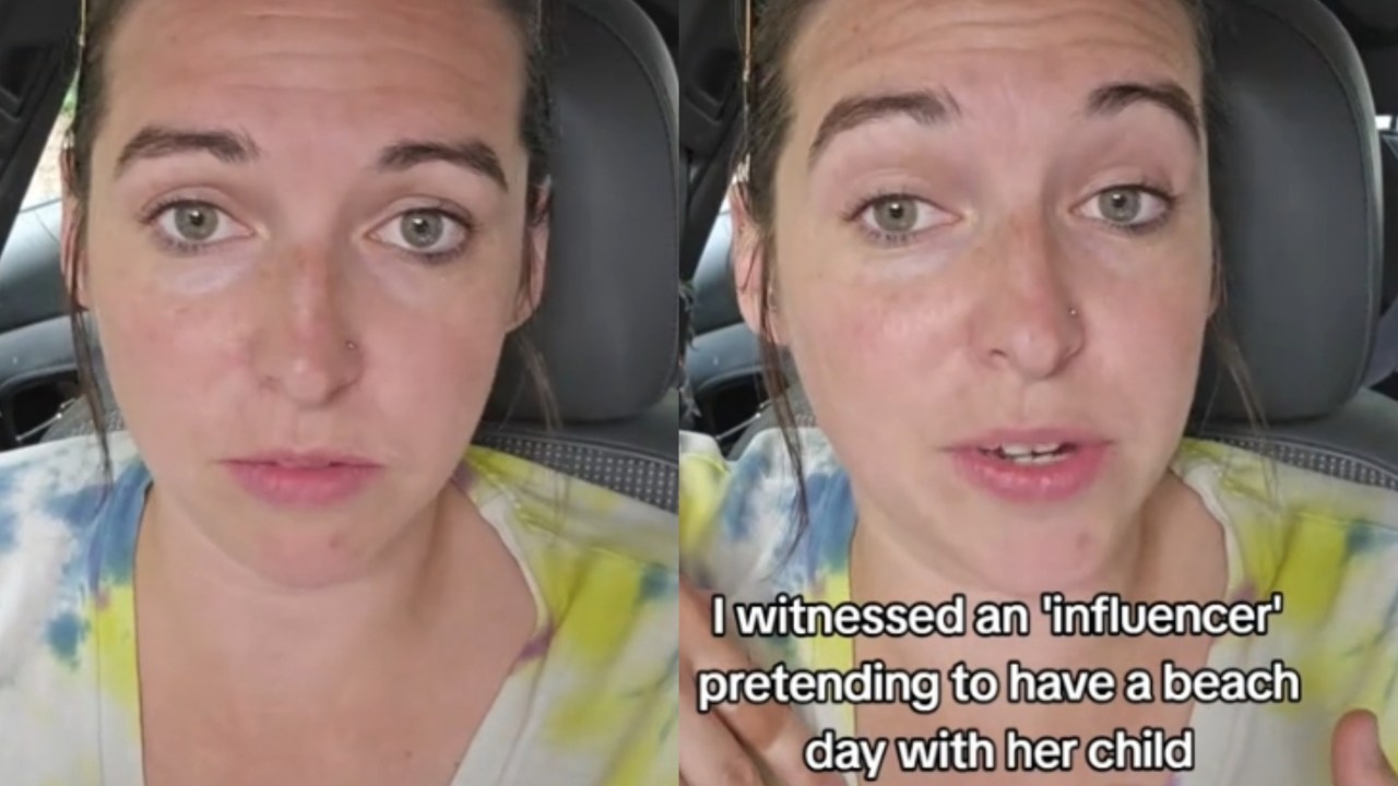 Woman slams 'tripod parents' as she details moment mother 'pretended' to have fun with daughter at beach just for content