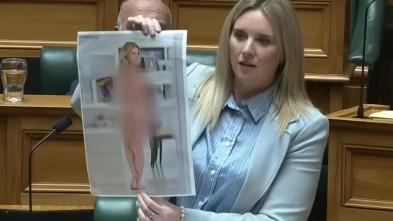 ‘Terrifying': Moment MP showed deepfake nude pic of herself in parliament