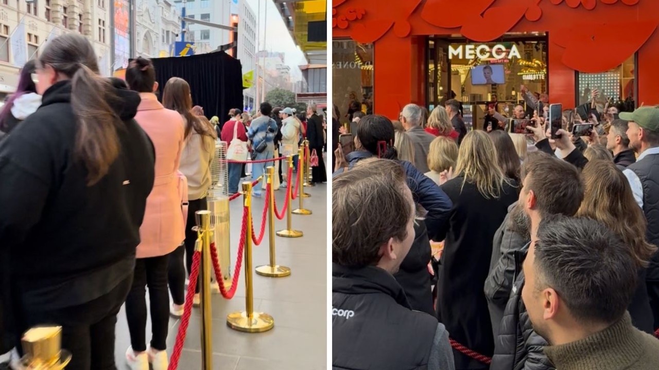 Aussies line at 4am as Mecca's new flagship store in Melbourne opens