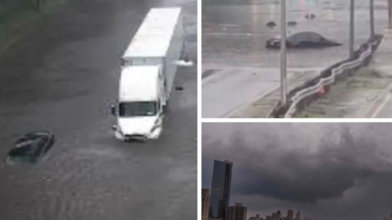 ‘Move now': vechicles trapped on highway as flash flooding hits New York and state of emergency declared