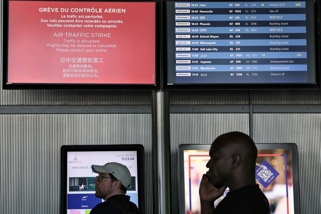 Second day of travel chaos as French air traffic controllers strike