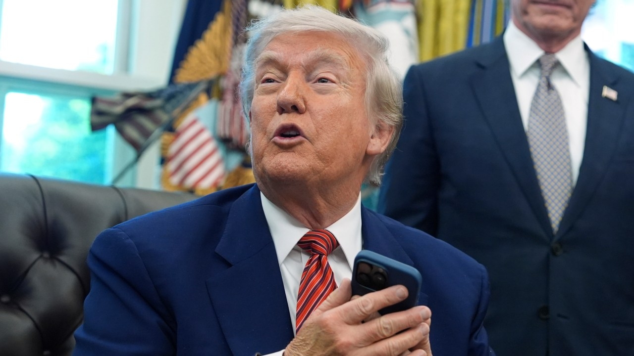 Donald Trump rips reporter who asked if he ‘always chickens out' on tariff threats: ‘That's a nasty question'