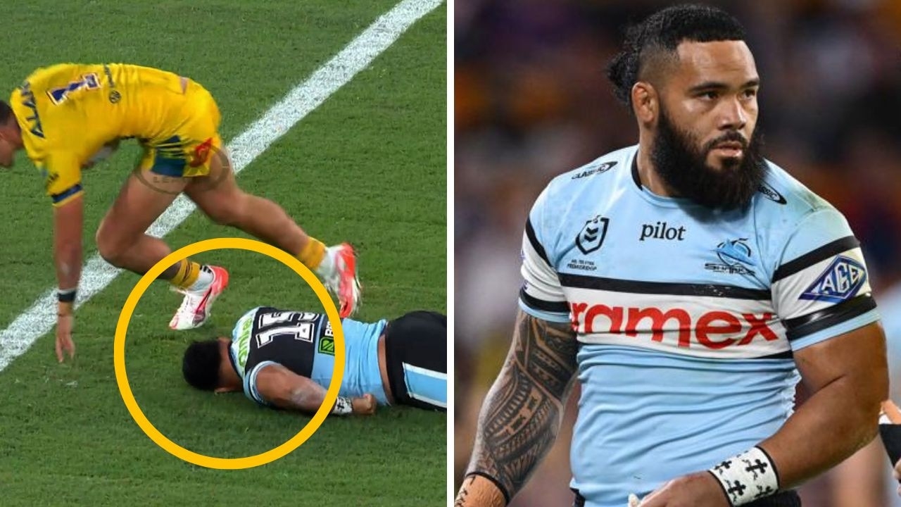 Shark Siosifa Talakai suffers two minutes of NRL hell against the Eels