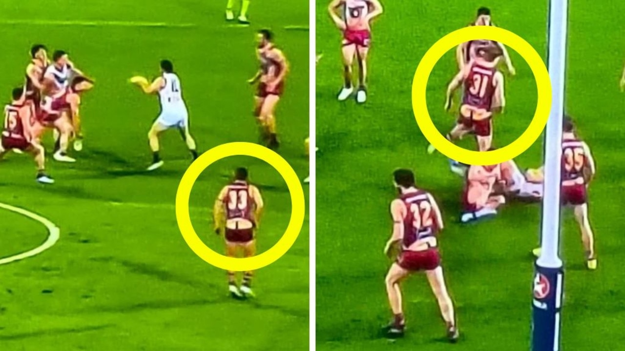 Brisbane Lions optical illusion leaves footy fans baffled