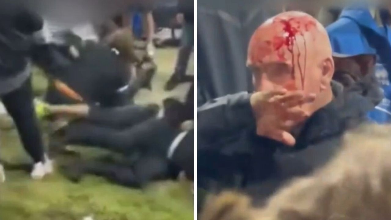 Fans hospitalised, police hurt in ugly brawl at Wests Tigers game