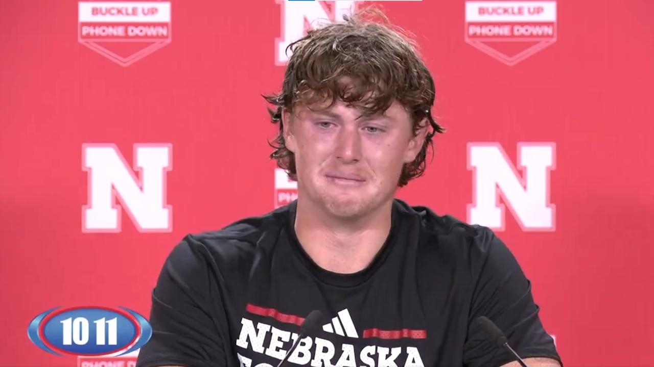 Homesick college punter Archie Wilson breaks down in sad scenes