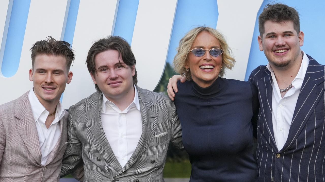 Sharon Stone's rare red carpet appearance with all three of her sons