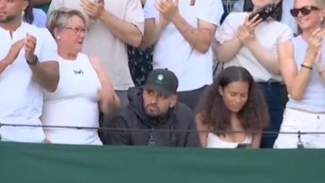 Nick Kyrgios makes Wimbledon appearance in Naomi Osaka's player box