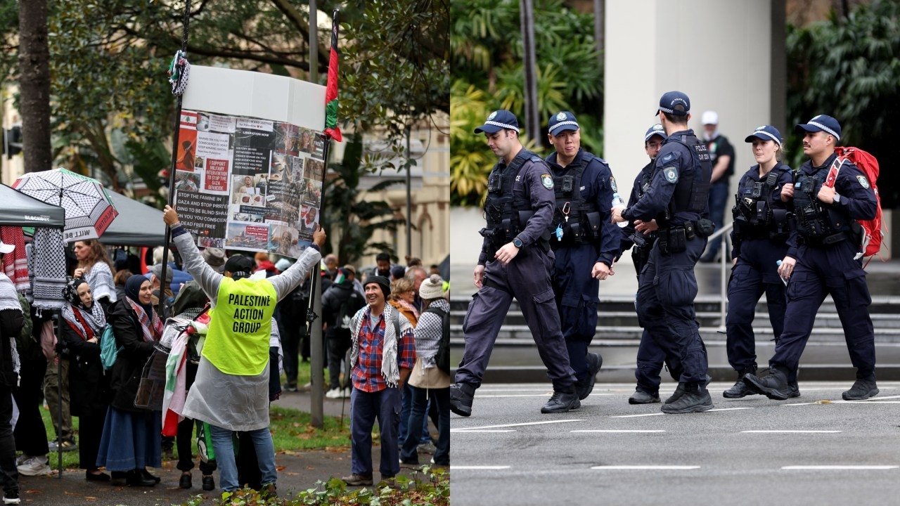 Tens of thousands of pro-Palestinian protestors gear up to march across iconic Sydney Harbour Bridge as city grinds to a standstill