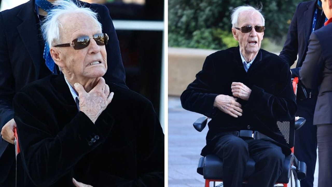 Legendary Aussie actor Paul Hogan seen arriving at Sydney Airport in wheelchair