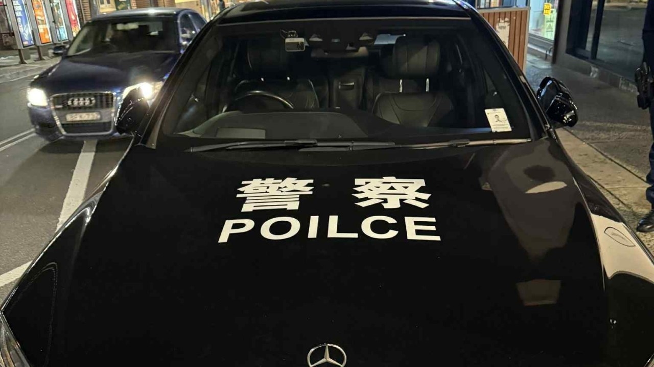 20-year-old arrested after driving car marked with Chinese police badge