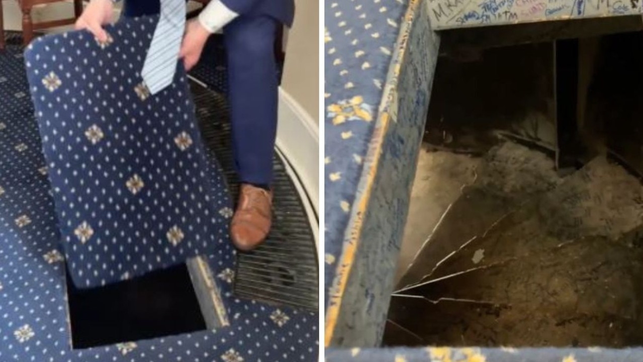 Viral video shows secret passage under floorboards of US Capitol