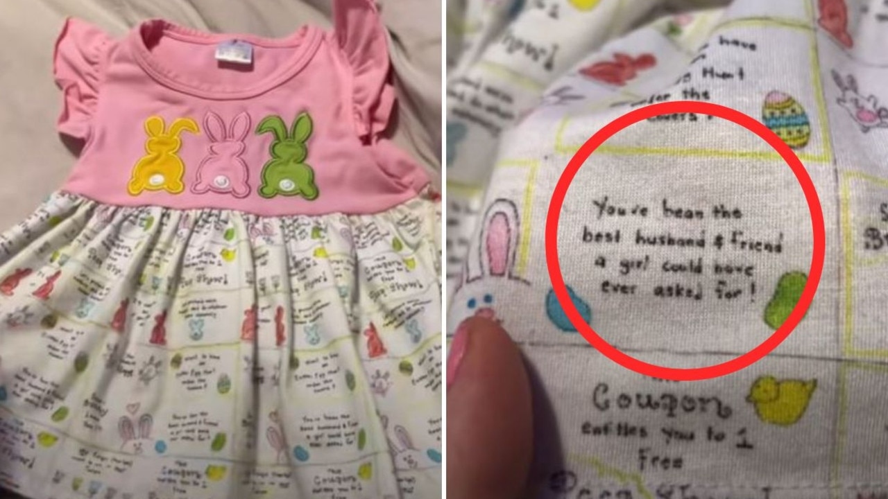 Mum horrified after finding ‘disturbing' hidden messages in daughter's dress