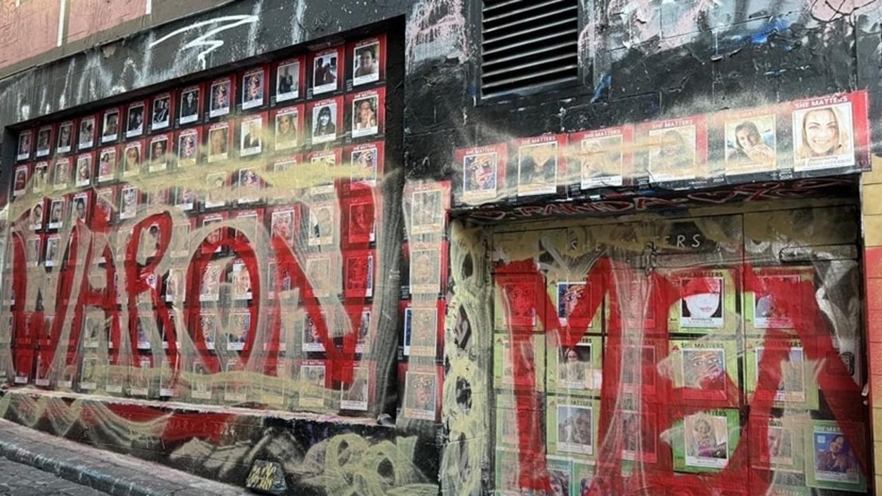 ‘F**ing erased them again': Outrage as women's violence mural defaced in iconic Melbourne laneway
