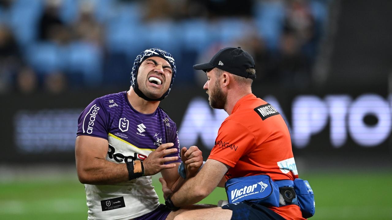‘It's not good news': Storm face crucial call at halfback as premiership favourites deal with Jahrome Hughes' shoulder injury