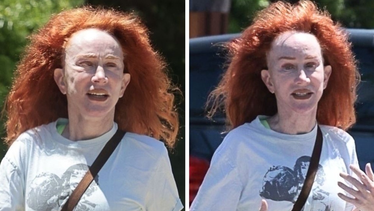 Kathy Griffin steps out with wild, natural hair while wearing her own merch in LA