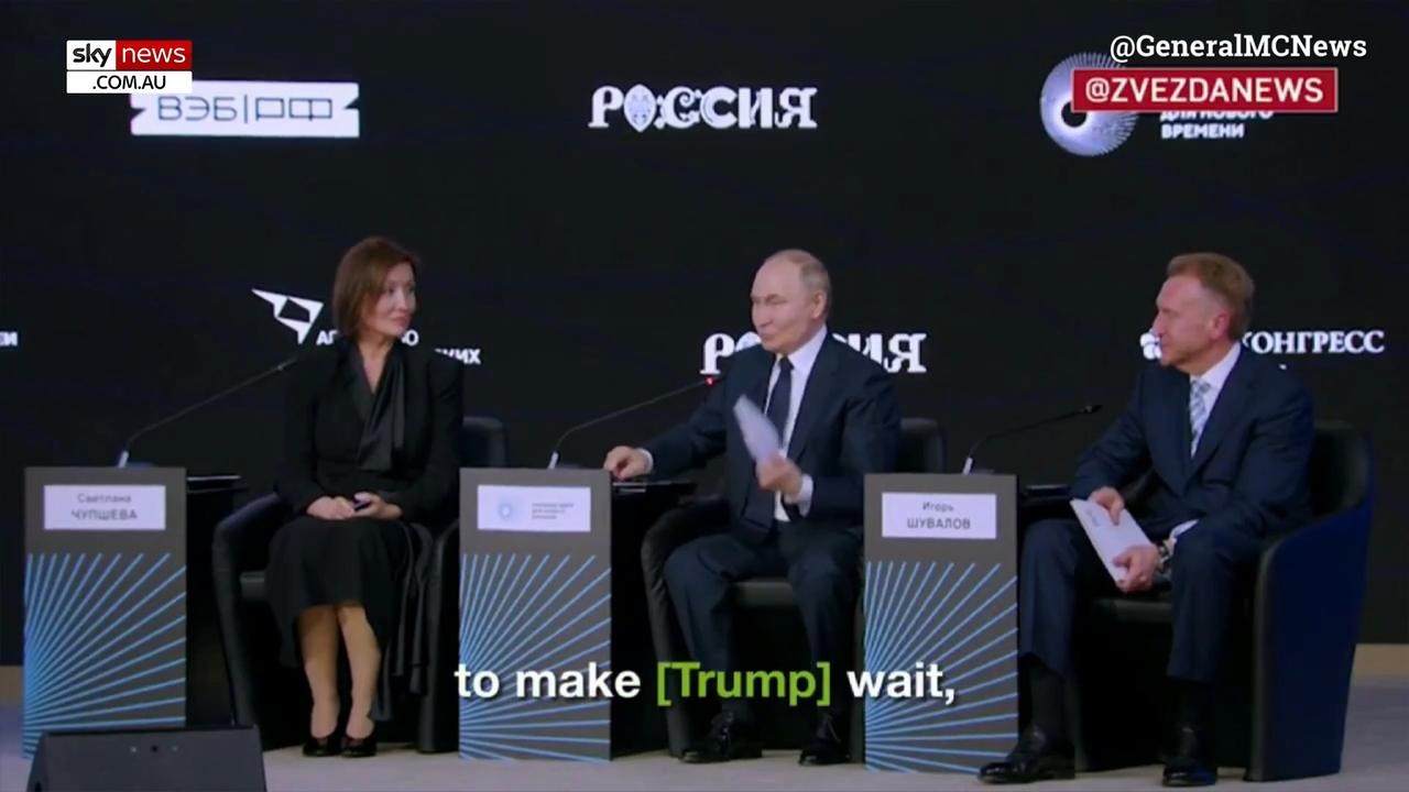 Vladimir Putin abruptly leaves public forum to talk to Donald Trump