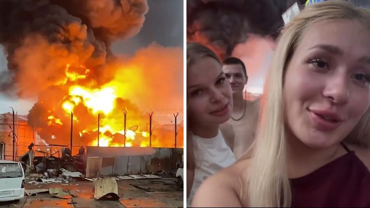 Influencers arrested after posing in front of burning Russian plant