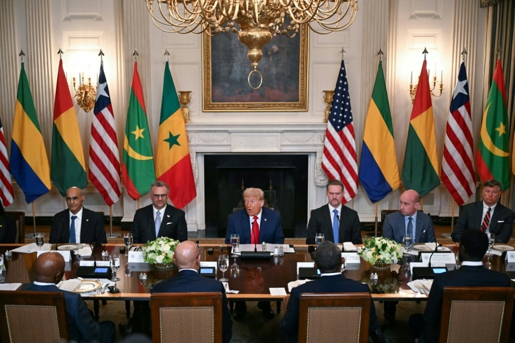 Trump praises Liberian leader on English