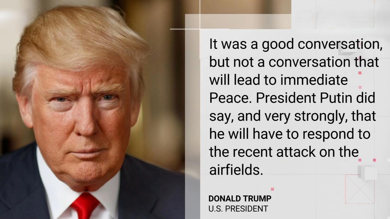 Trump says call with Putin will not lead to 'immediate peace' in Ukraine