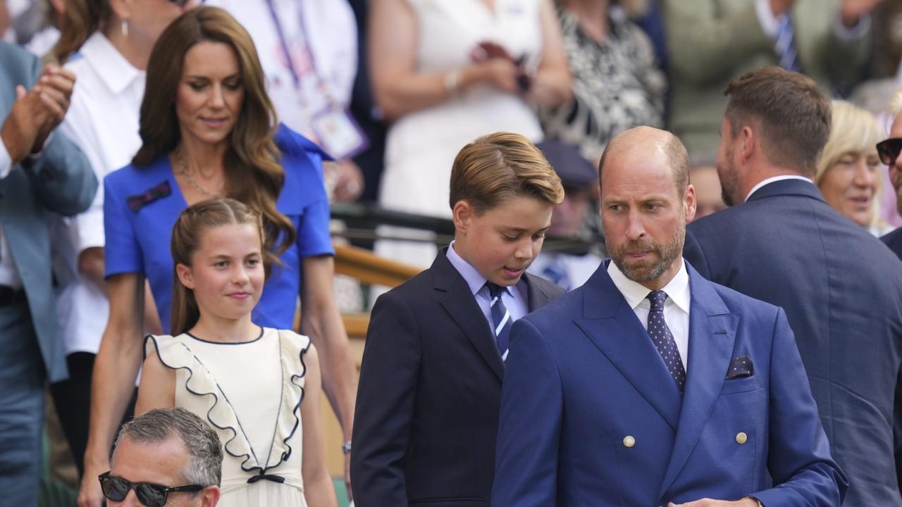 Prince William, Kate and kids watch the men's singles final from the Royal Box at Wimbledon