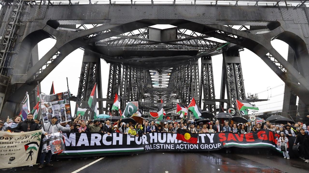 ‘Disturbing': Images from Harbour Bridge pro-Palestine march slammed