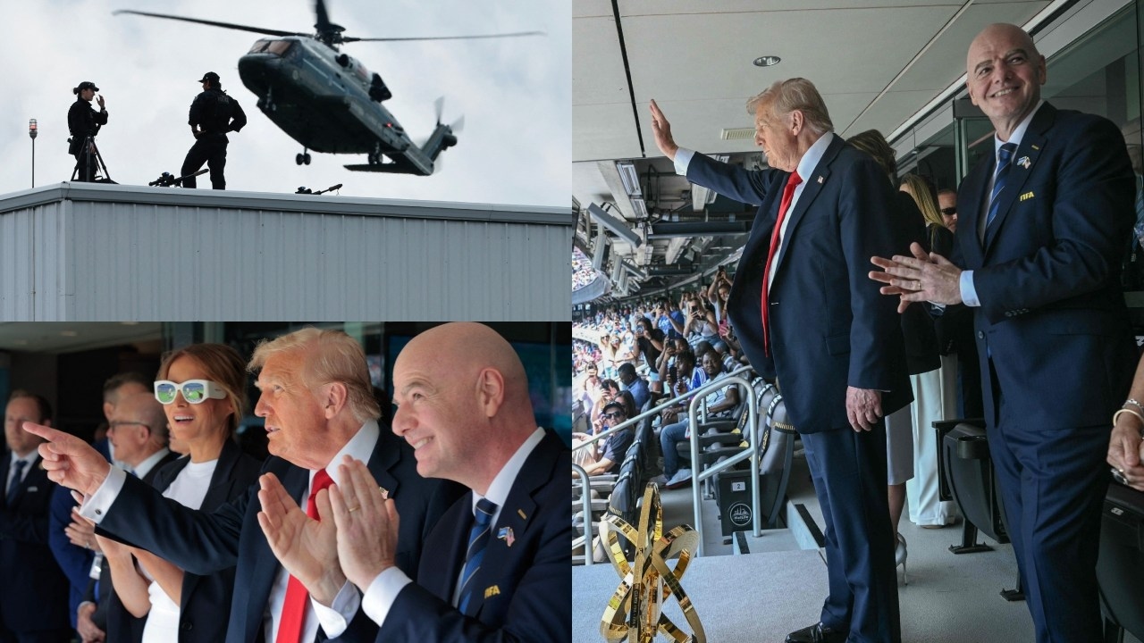 President Donald Trump and first lady Melania arrive at MetLife Stadium to huge applause for FIFA Club World Cup final