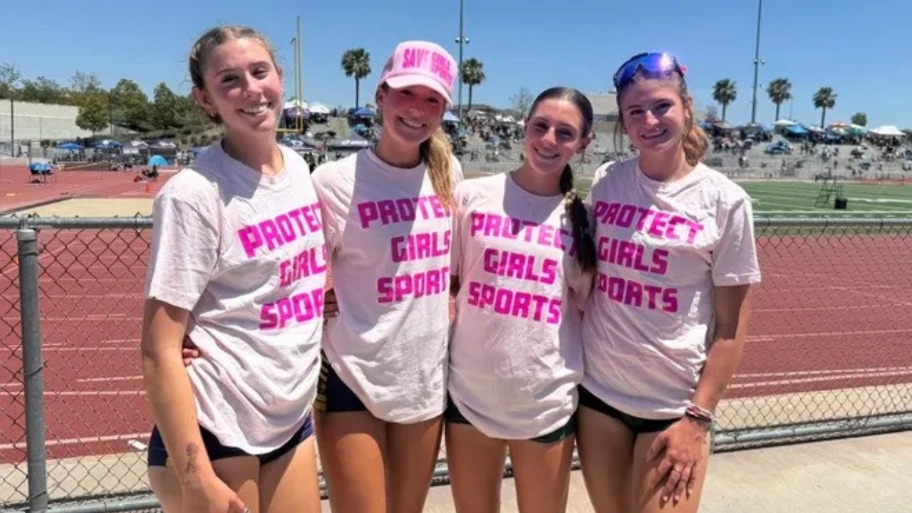 California high school girls allege track meet officials forced them to take off 'Protect Girls Sports' shirts