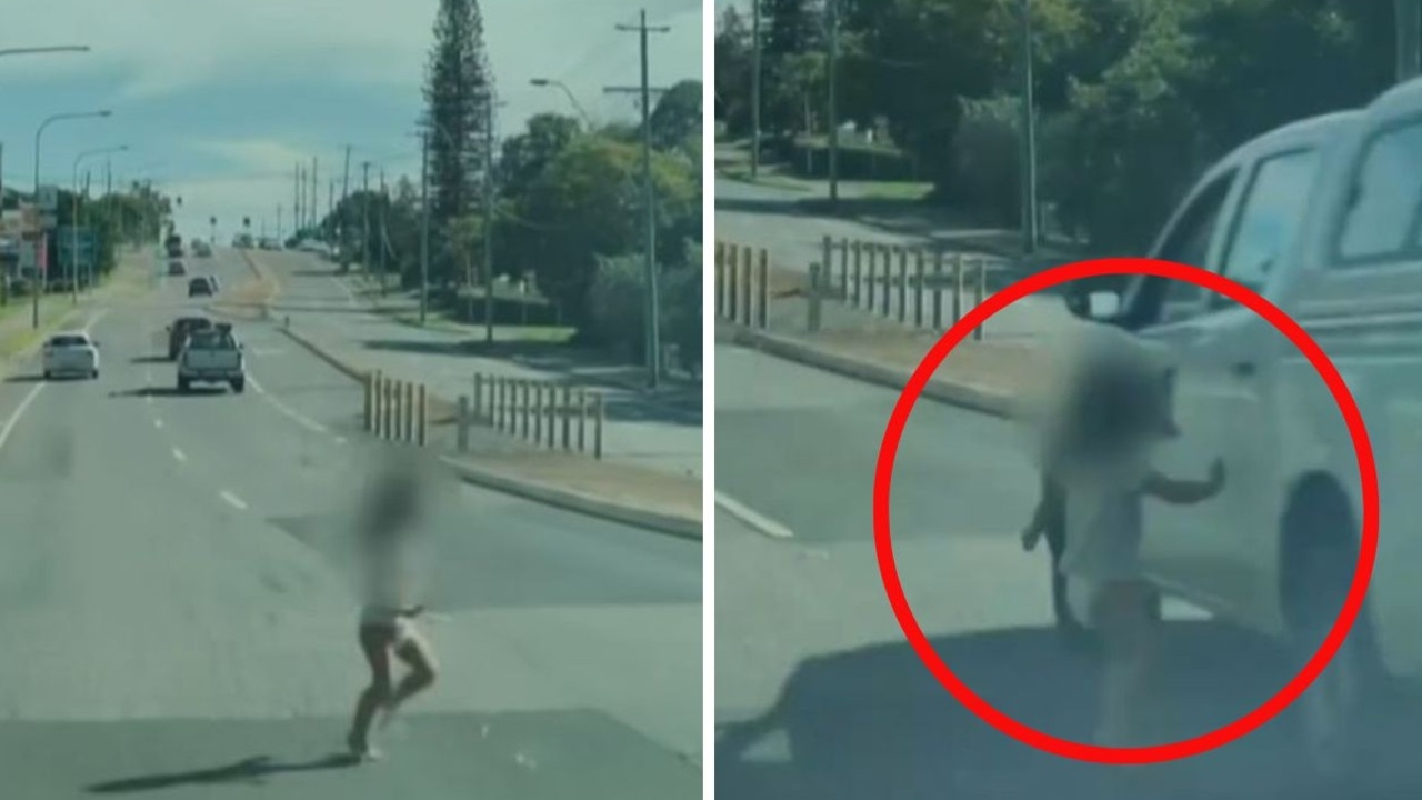 Toddler narrowly misses car after running into traffic