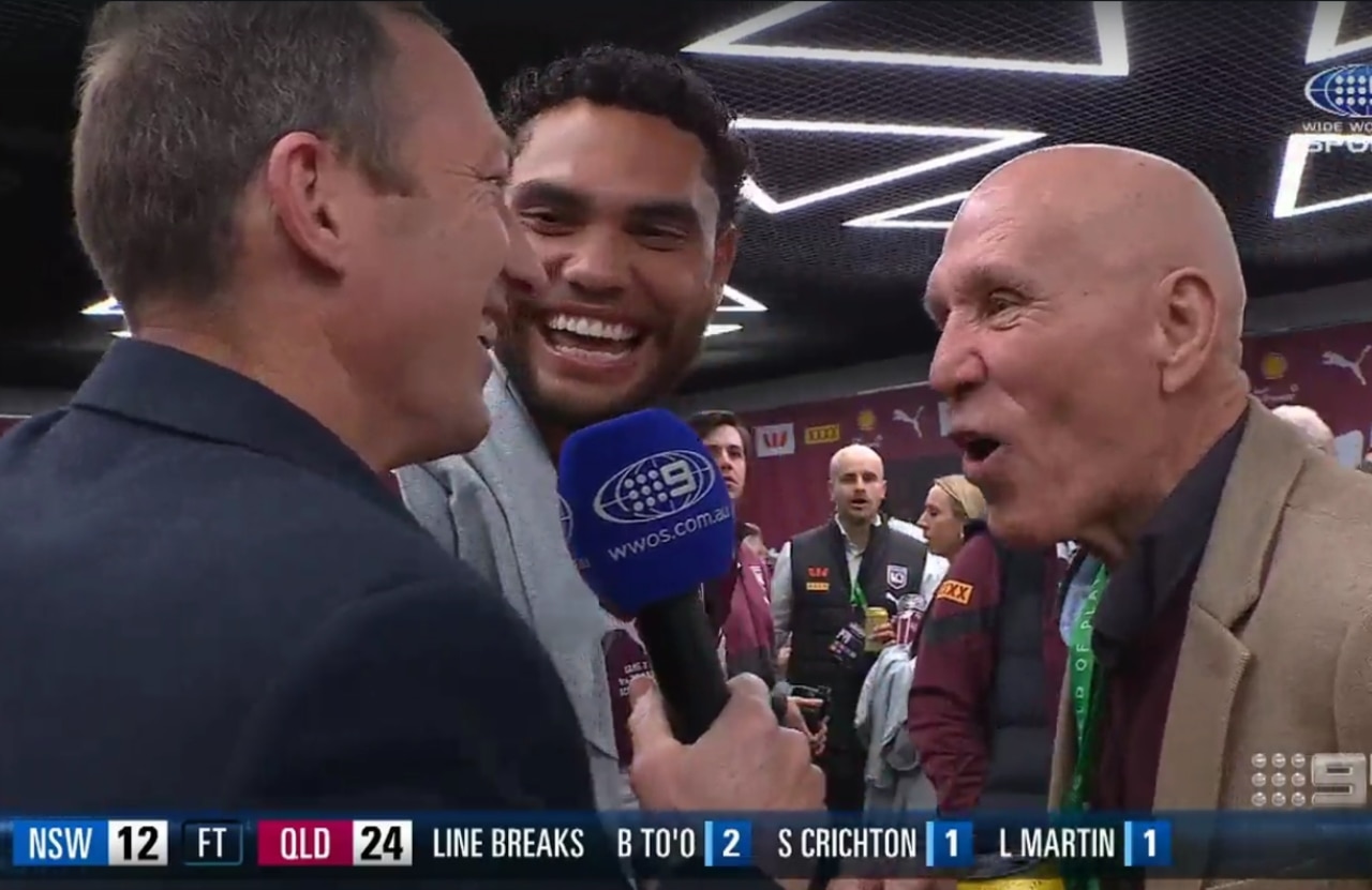 ‘F**k off': Darren Lockyer's Origin change room interview goes off the rails