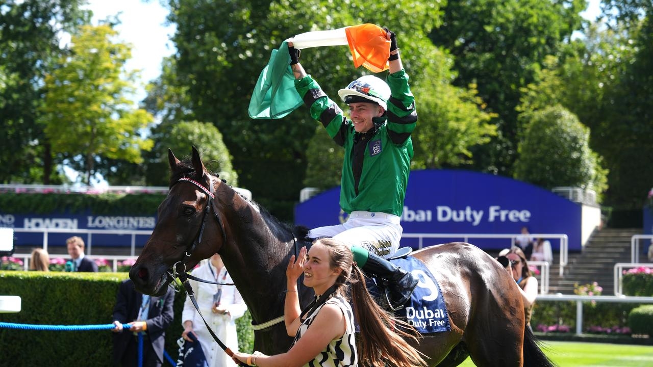Melbourne Cup-winning jockey champion Robbie Dolan won a race during the Shergar Cup jockey series