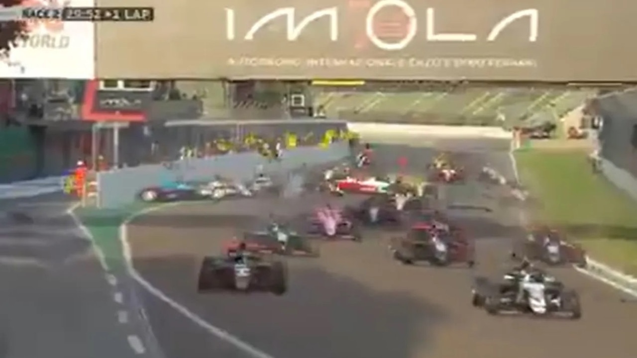 Formula 4 race suspended after horrifying 15-car pile-up on start line