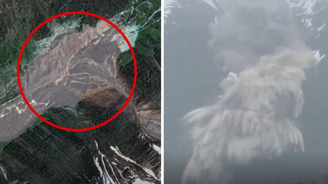 Footage shows landslide erase entire village