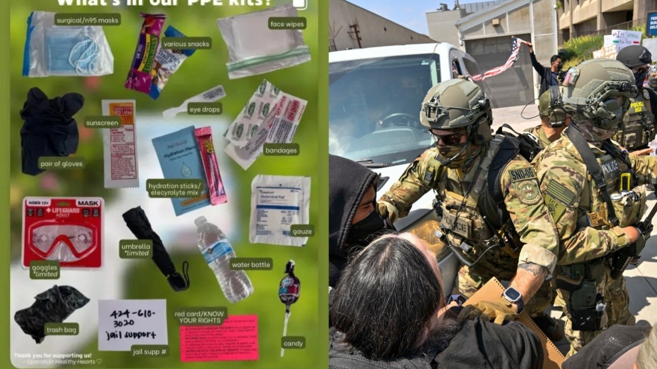 Starter kit: Non-profits openly fuelling Los Angeles riots by handing out expletive-ridden protective gear