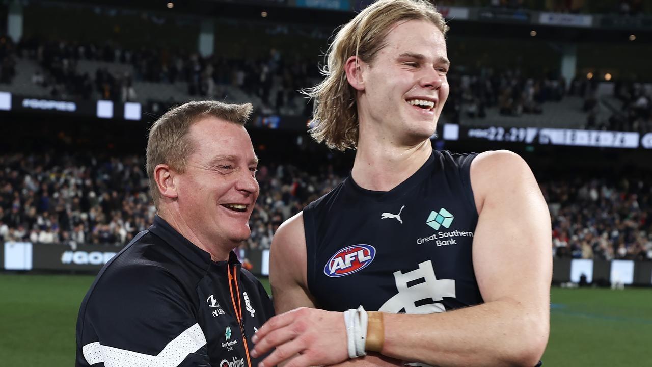 AFL 2025: Carlton coach on the idea of Tom De Koning playing his final game for the club