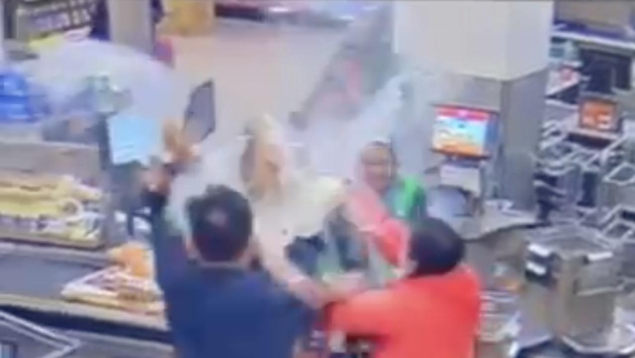 NSW Police employee caught on CCTV in alleged Woolies clash