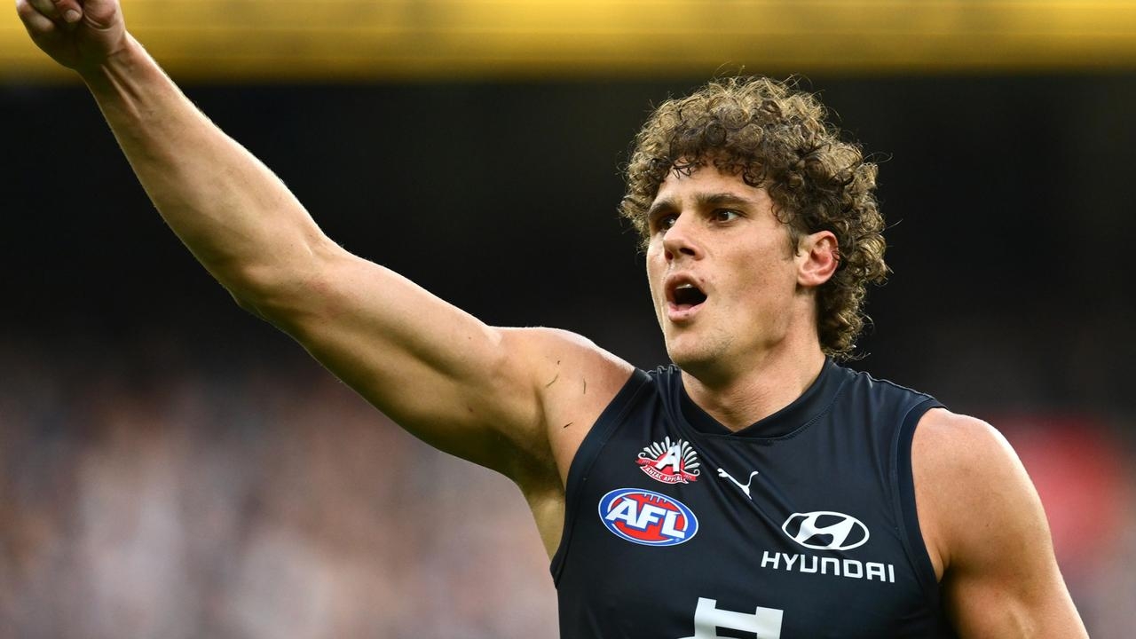 Michael Voss insists star forward Charlie Curnow will play St Kilda on Friday despite ‘nice little collision' with teammate