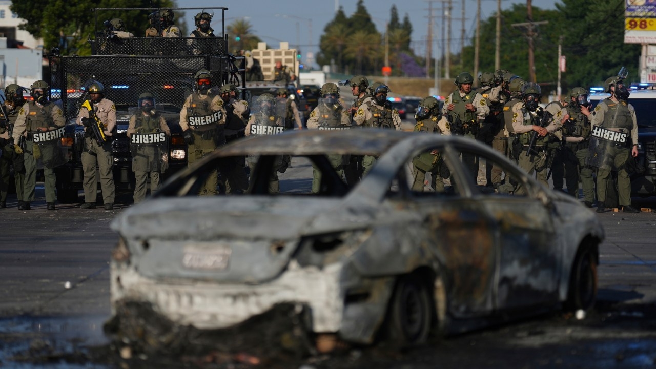 National Guard being deployed to Los Angeles after immigration raids spark violent clashes between protesters and law enforcement