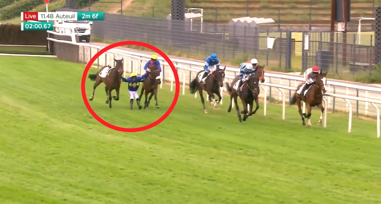 Insane jockey incident blows minds as footage goes viral