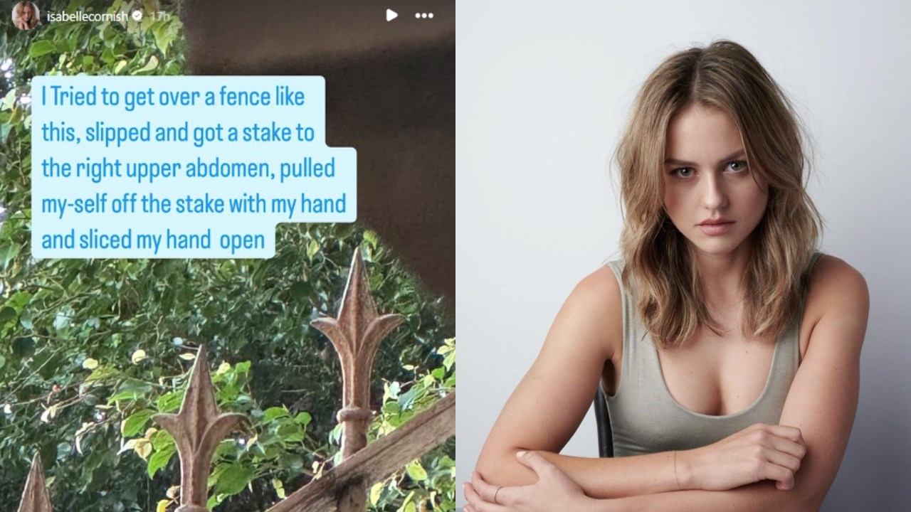 Aussie actress and model Isabelle Cornish impales herself on fence in freak accident