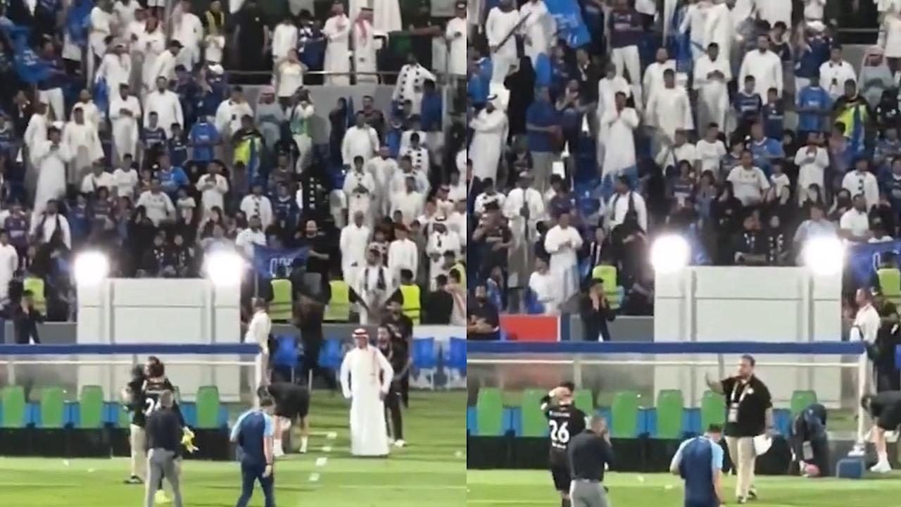 نواف العقيدي يغادر الملعب بملامح يملؤها الحزن بعد الخسارة .. فيديو
