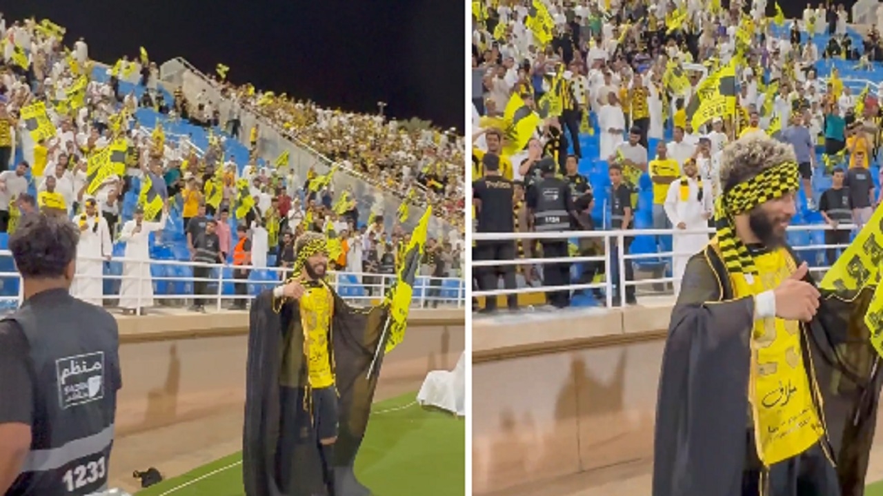 عبدالرحمن العبود يحتفل بـ البشت فرحا بالفوز بالدوري.. فيديو