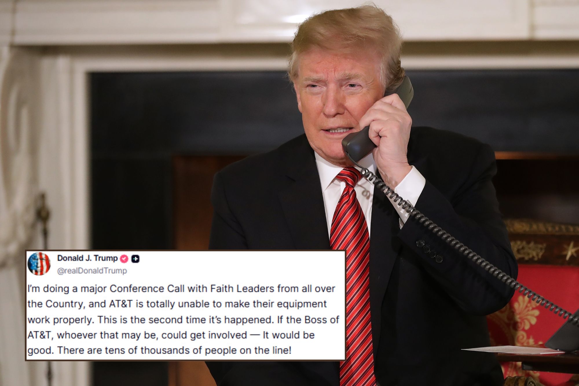 Trump Begs 'Boss of AT&T' to Save His Conference Call After Experiencing Technical Issues