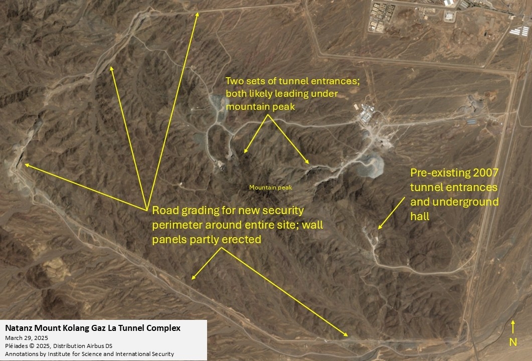 Satellite Image Shows Iran Reinforcing Nuclear Complex