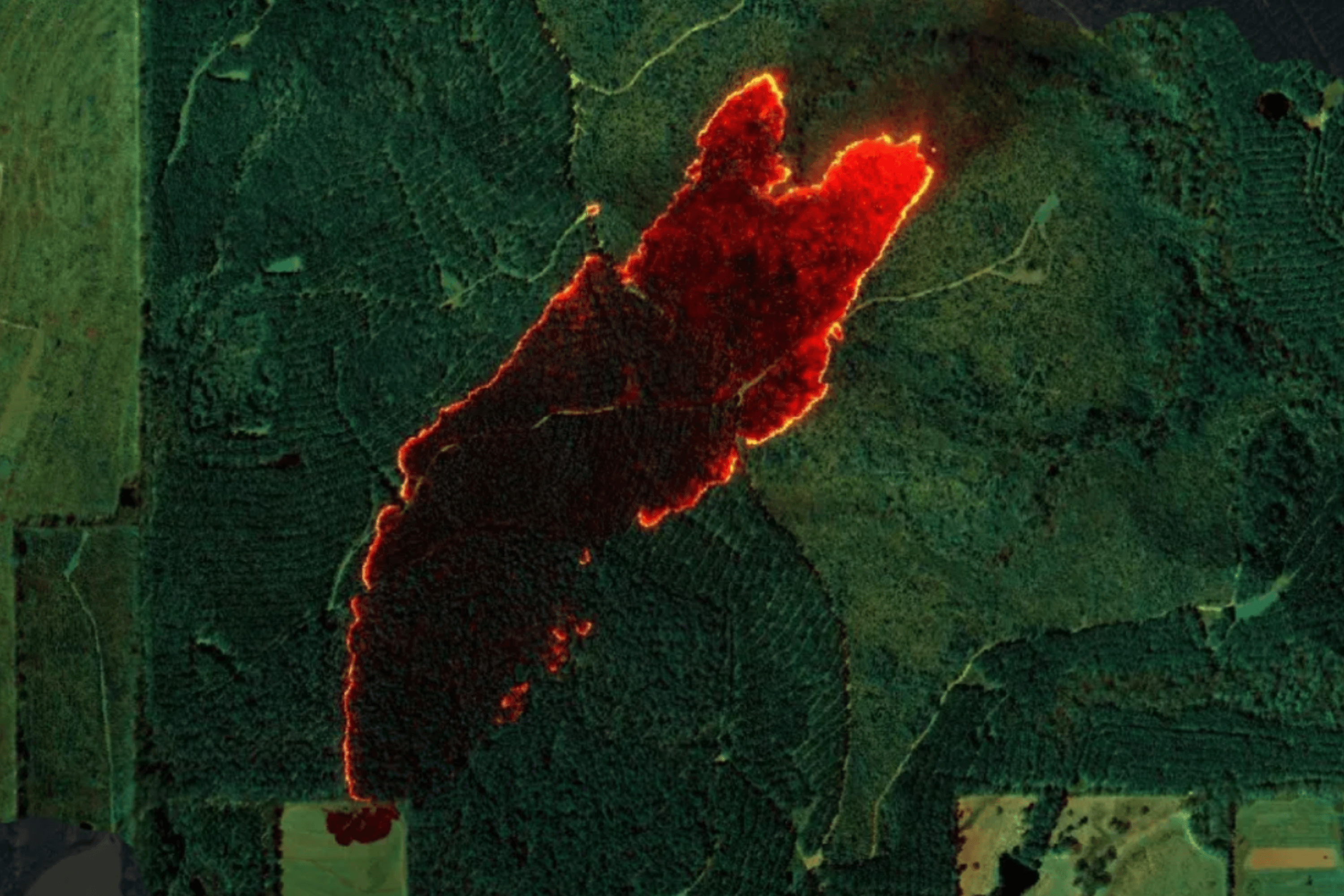 NASA Sensor Reveals Unknown Fire in Alabama