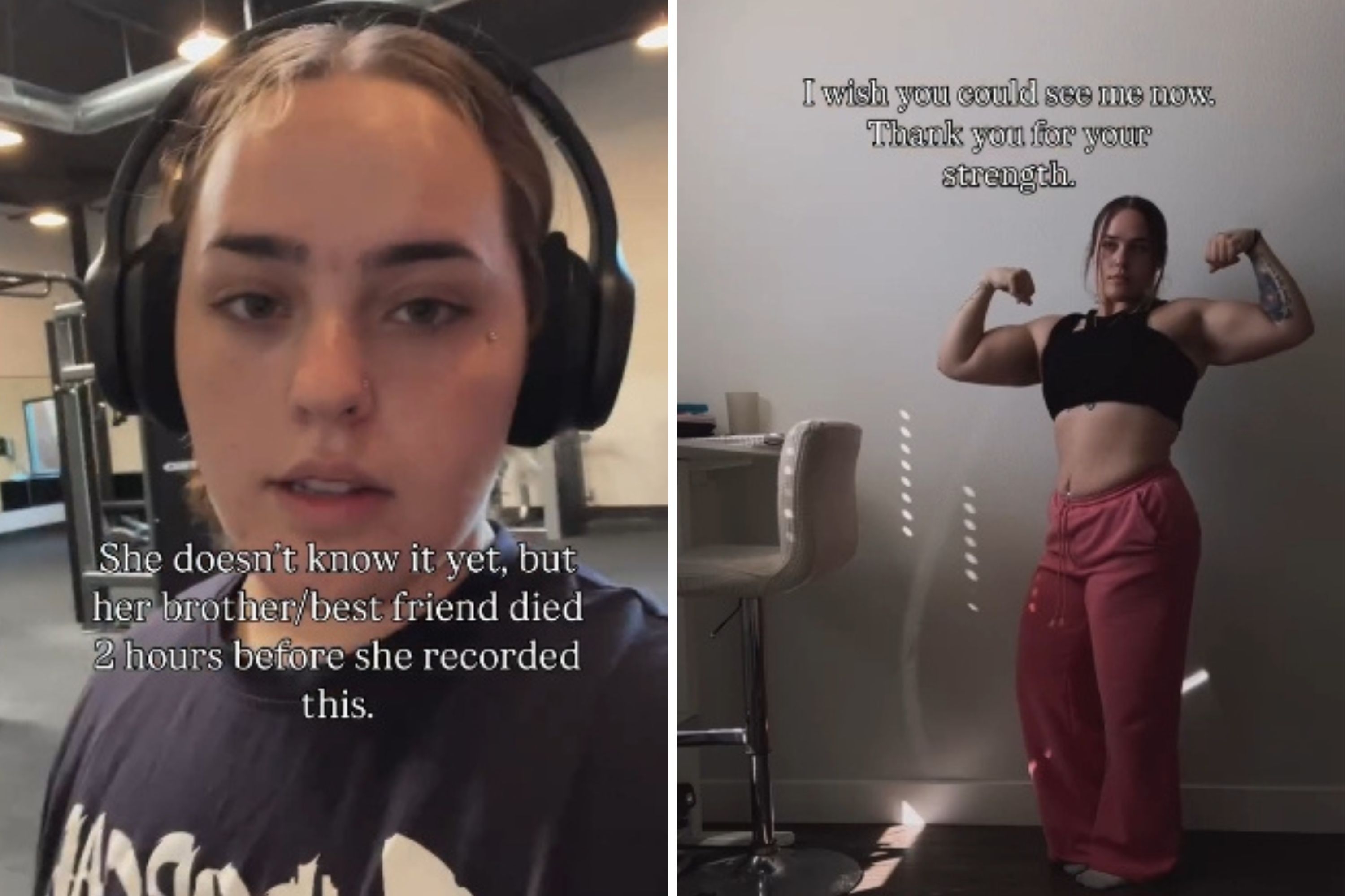 Woman Films Herself at the Gym, Not Knowing She's About To Lose Her Brother